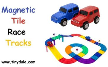 Magnetic tile race tracks