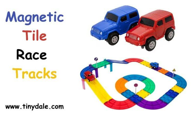 Magnetic tile race tracks